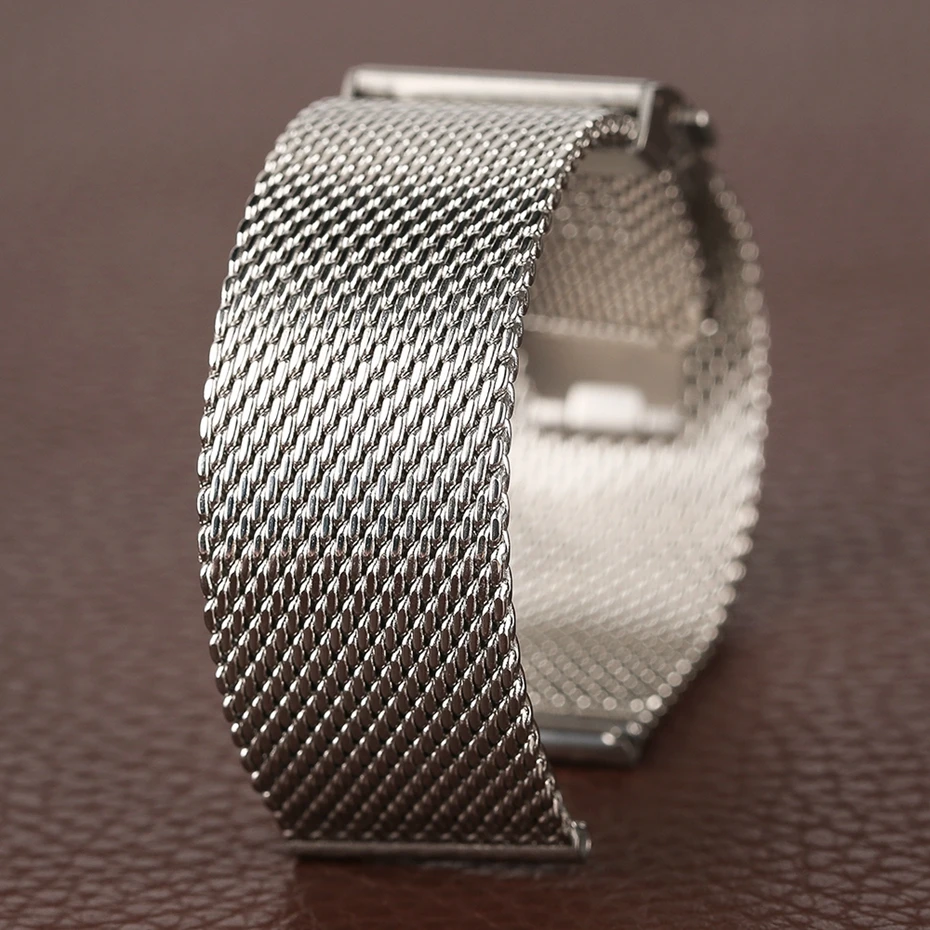 Mesh Milanese Bracelet Clasp Watchbands High Quality 18mm 20mm 22mm Silver Black Wrist Watch Band Strap for Clock Replacement 2018 (34)