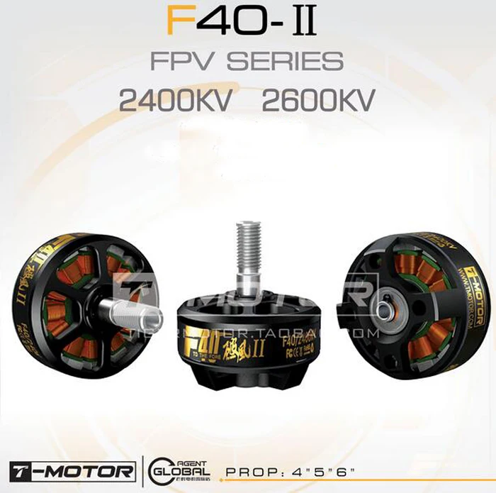T motor F40 II FPV racing drone motor 2400KV 2600KV 12N14P 3 4S multi rotor motor for quadcopter