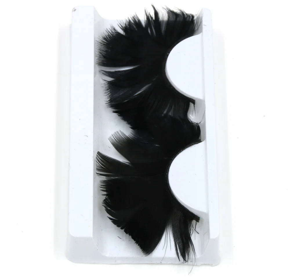 YOKPN 1 пара черные перьевые накладные ресницы мягкие перья преувеличенные сценические Подиумные художественные накладные ресницы модные ресницы для макияжа