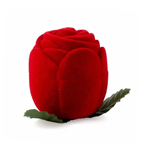 Красная роза шкатулка обручальное кольцо подарочный футляр для ювелирных изделий футляр для сережек Дисплей Держатель
