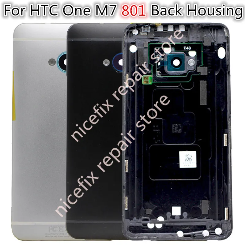 

Single SIM Warranty Housing For HTC One M7 Back Cover Battery Door with Camera Lens Replacement Red Gold Silver 801e 801n 801s