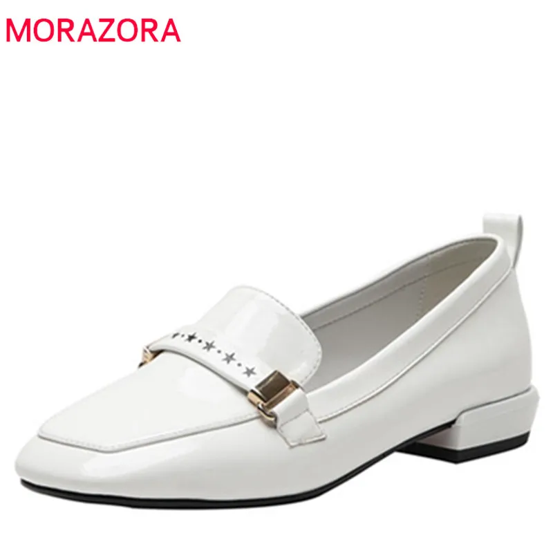 

MORAZORA 2019 hot sale women pumps square toe Metal decoration casual shoes comfortable low heels summer shoes woman black