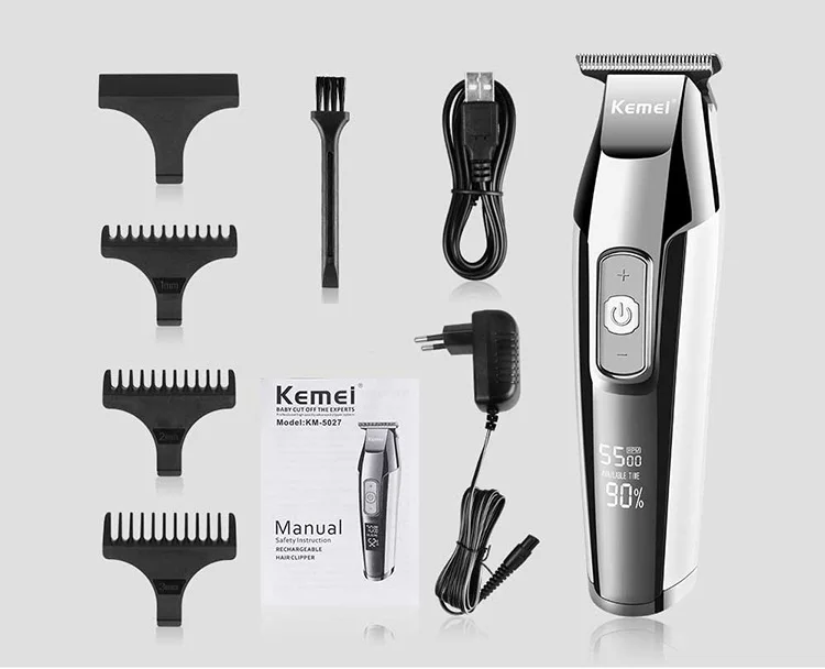 KM-5027, перезаряжаемая машинка для стрижки, профессиональная машинка для стрижки волос, мужская электробритва, машинка для стрижки волос, 110 V-240 V
