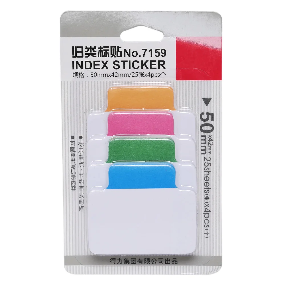 

Write-On Removable Index Tab Sticker Book In Notebook Notepad Stationery School Office Supplies 25 Sheets/4 Colors