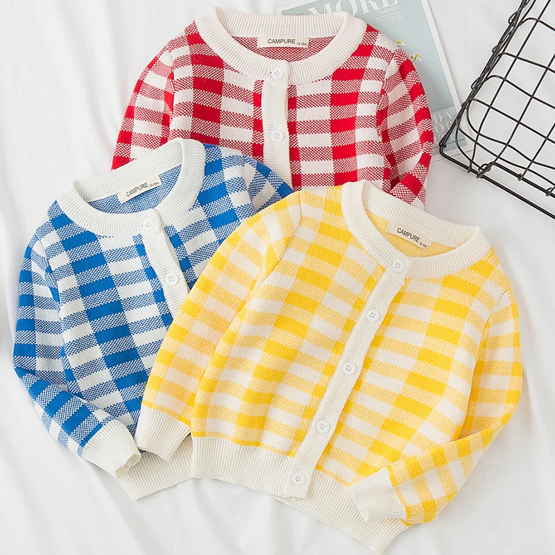 

Kids Clothes Boys Sweater Baby Girls The New Cardigan Autumn Winter Lattice Tops Thickening Toddler Kids Christmas Sweaters