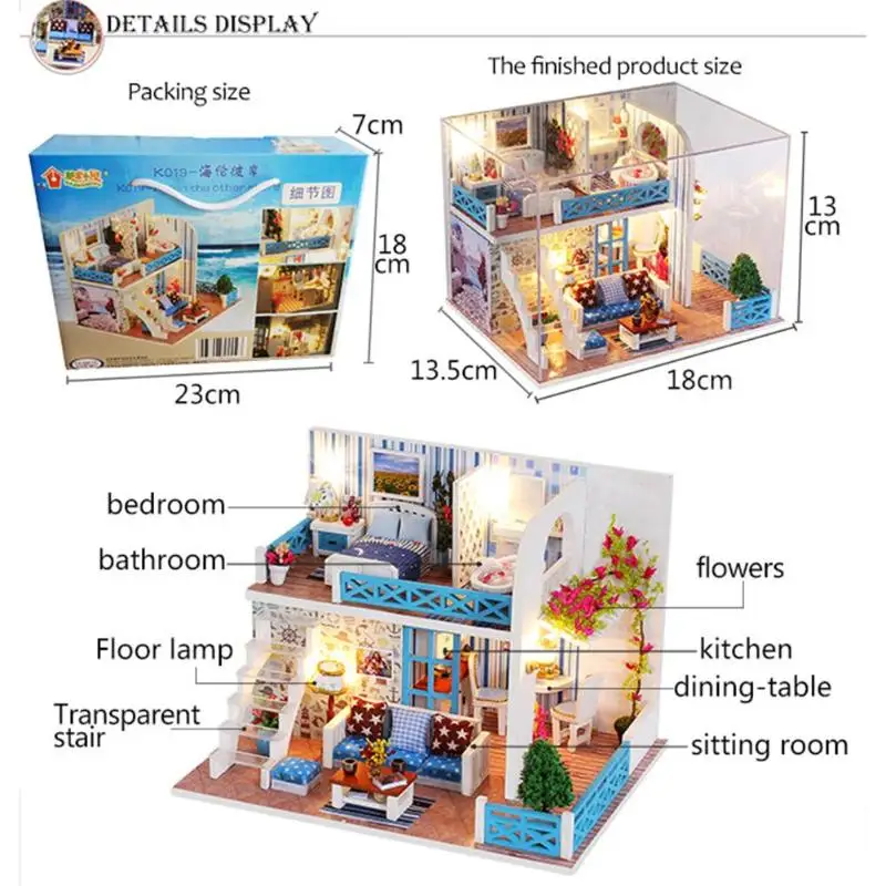 Мини кукольный домик игрушка деревянная ручной работы DIY Кукольный дом набор мебели Miniatura Кукольный дом для детей год День рождения PlayingGifts