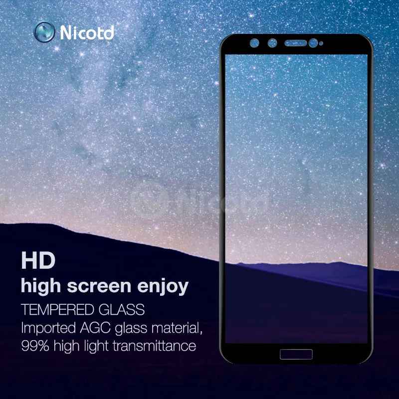 Nicotd Full Cover Tempered Glass For Huawei Honor V10 V9 Screen Protective Film For Honor 9 Lite V10 V9 Tempered Glass (3)