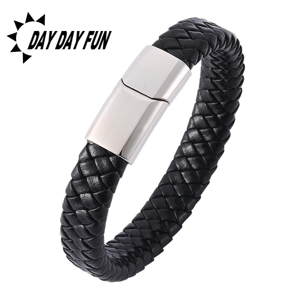 Мужские браслеты Pulseira Masculina Feminina плетеные из искусственной кожи модные мужские