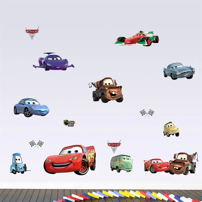 Super-Cars-McQueen-Wall-Decoration-Stickers-For-Boys-Room-Kids-Self-Adhesive-Cartoon-Poster-Mural-Removable(1)