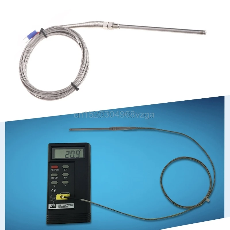 

3meter/10ft High Temperature K type 100mm Probe Sensor Stainless Steel Thermocouple #H028# Drop shipping