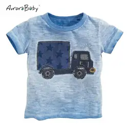 Новинка 2018 года, летняя футболка с принтом грузовика для мальчиков, хлопковая брендовая футболка, детская брендовая футболка, одежда для