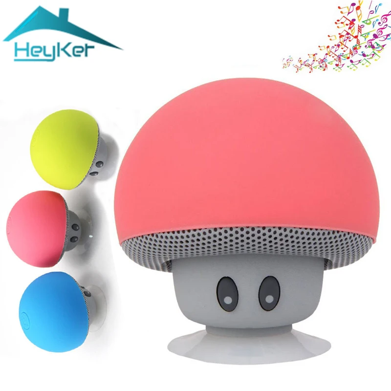 

Mini Mushroom Shower Waterproof Bass Stereo Music Player Wireless Portable Bluetooth Speaker Phone Holder Boombox caixa de som