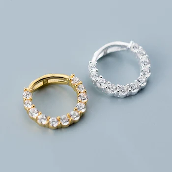 

European S925 Silver AAA Zircon Paved Rings Connector Charms 925 Sterling Silver Round Gold Pendants DIY Jewelry Make Fine Gift