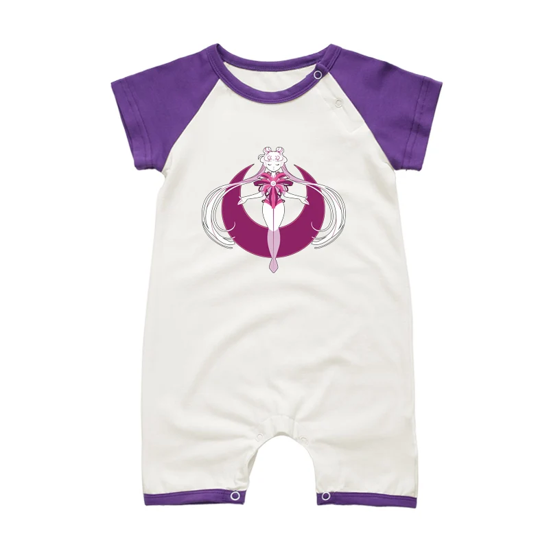 

Cute Newborn Baby Girls Boy Rompers Short Sleeve Sailor Moon Ptint Baby Infant Romper Jumpsuits Summer Brand Toddler One-pieces