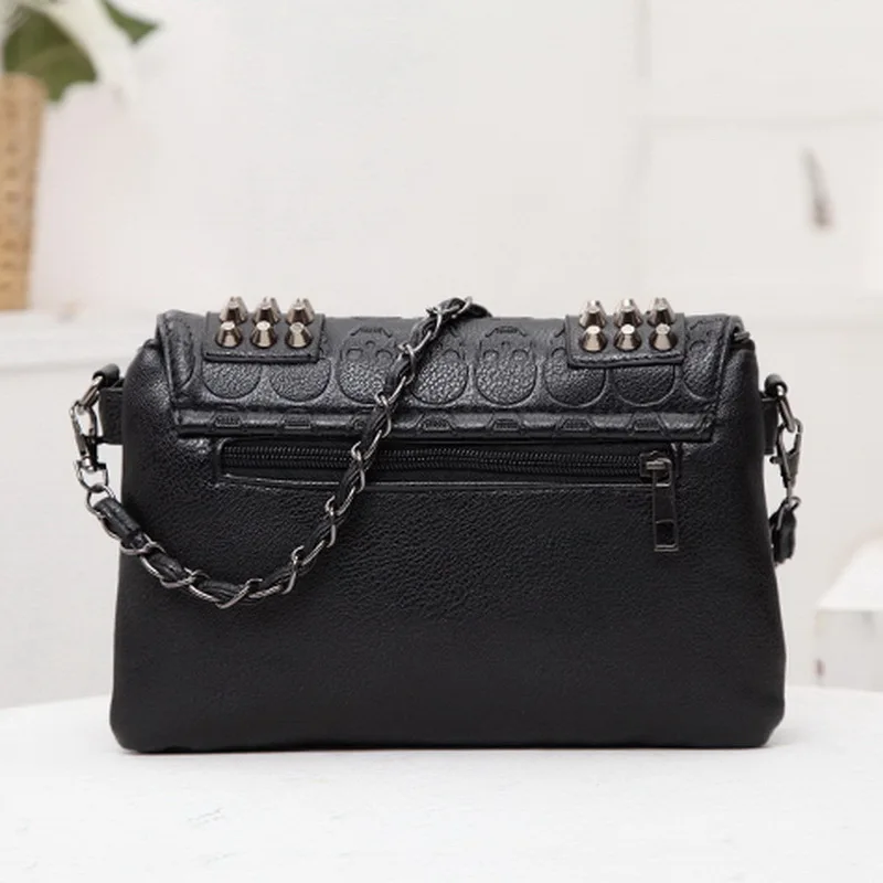  DIINOVIVO 2019 New Rivet Women Bag PU Leather Shoulder Bags Skull Bag Punk Crossbody Bags For Women - 32957414374