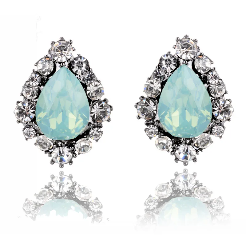 Женские серьги гвоздики с опалом 10 цветов|crystal stud earrings|stud earringsstud earrings wholesale |