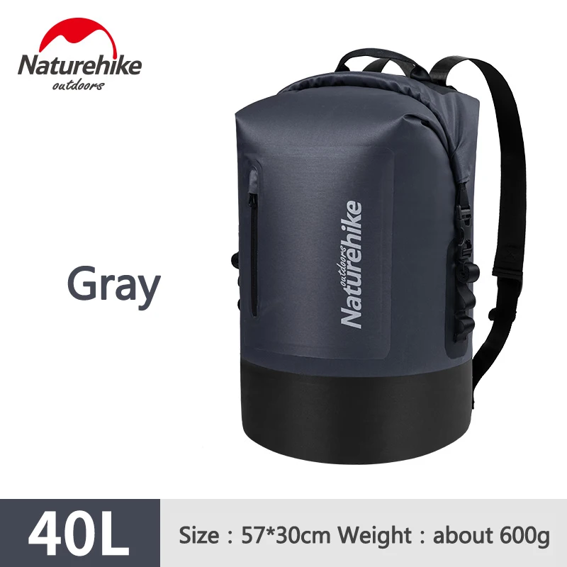 Naturehike 20L 30L 40L водонепроницаемый рюкзак сухой мешок 420D ТПУ Открытый Дорожный рюкзак Дрифтинг река треккинг Сумка для плавания - Цвет: Gray 40L