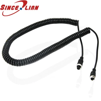 

Truck Reversing Image Dedicated Aviation Head Spring Wire semi-trailer Traction Trailer 4 core Monitoring Spiral Video Cable 6m