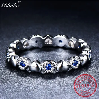 

Blaike 100% Solid S925 Sterling Silver Joint Ring Sapphire/Ruby/Amethyst Birthstone Rings For Women Heart Zircon Fine Jewelry