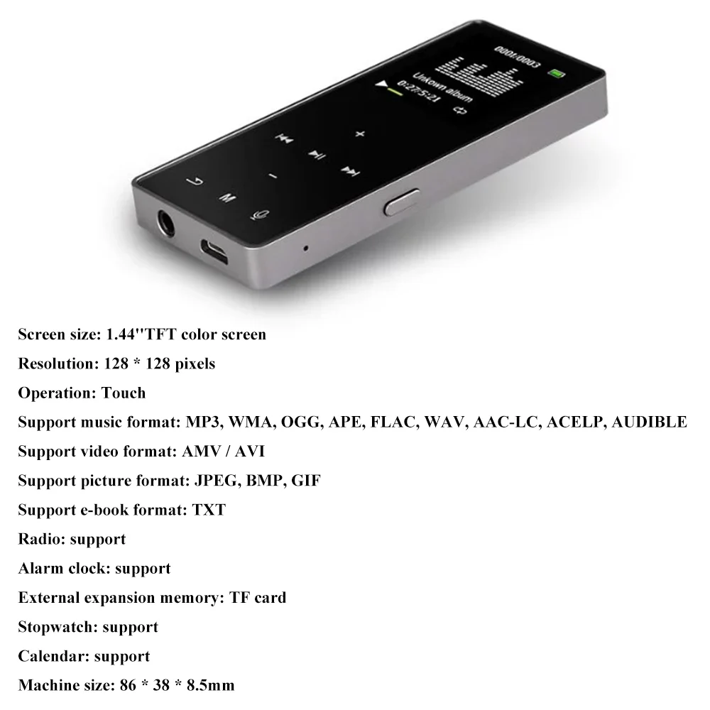 HOMEBARL 3th 4th Minishutoff сенсорный экран MP4 плееры видео Музыка FM радио 4 ГБ 8 HIFI плеер