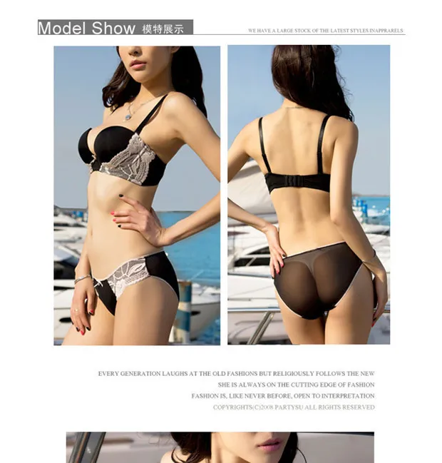 luxury secret women bra set deep V push up lingerie Sexy lace bra & brief underwear set for ladies(20)