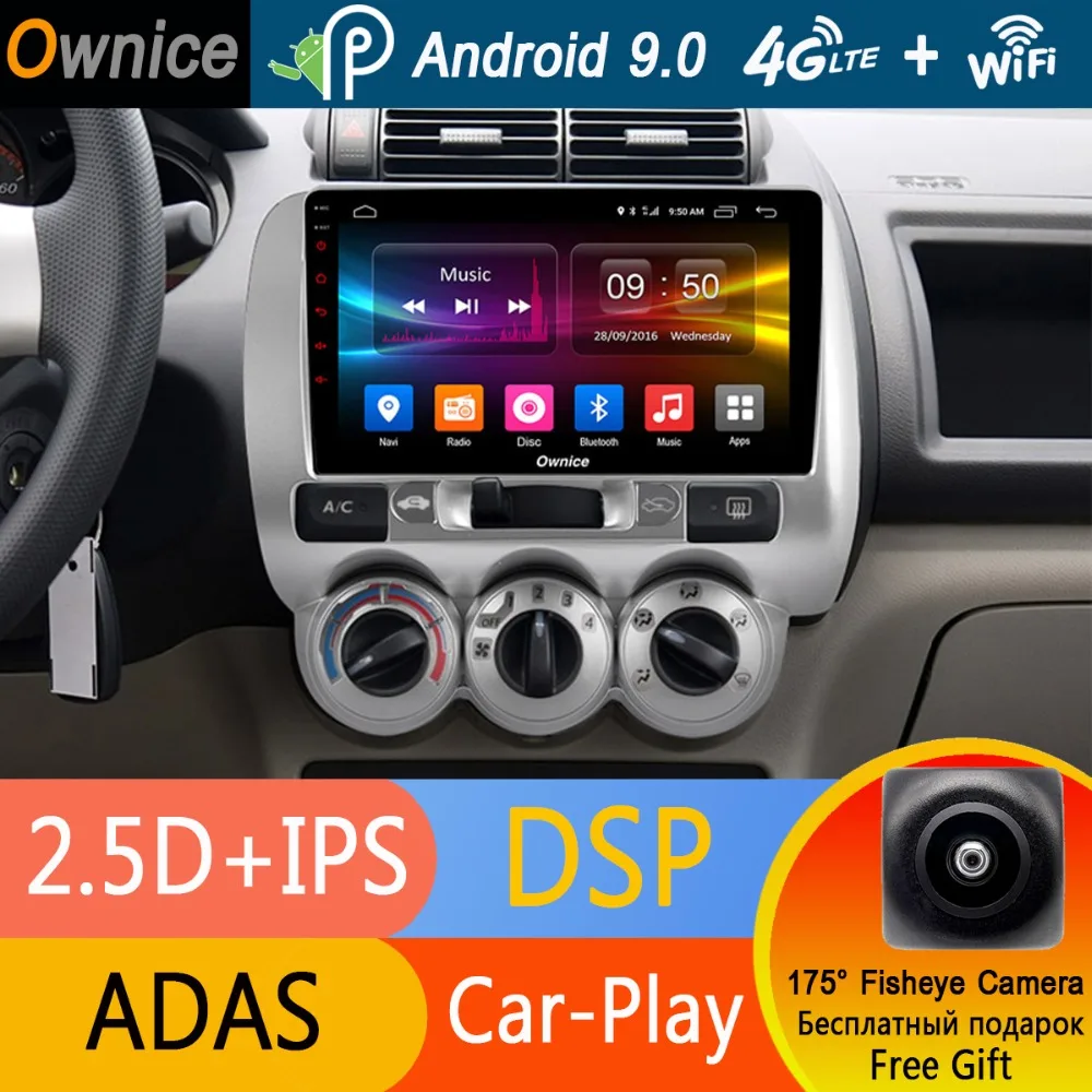 Excellent 9" IPS Android 9.0 Car DVD Multimedia Player GPS For Honda Fit 2004 2005 2006 2007 Radio Stereo Navigation CarPlay DSP ADAS 1
