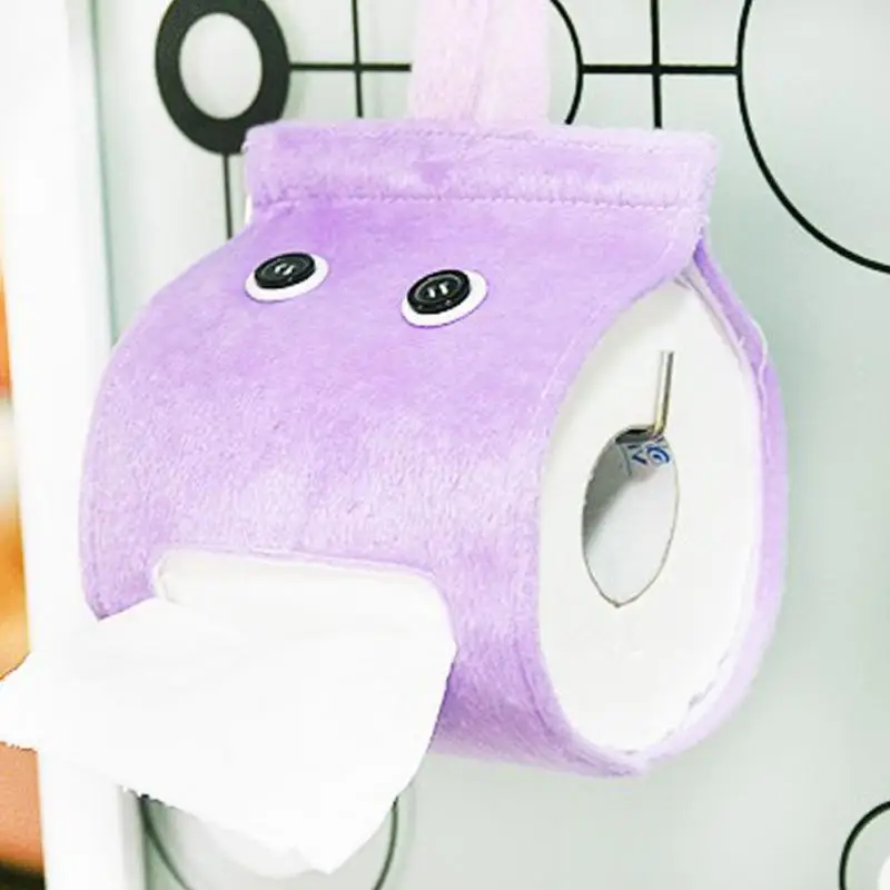 

New Plush cloth toilet paper holder bathroom roll paper holder Creative wall mounted roll tissue container hanging bag