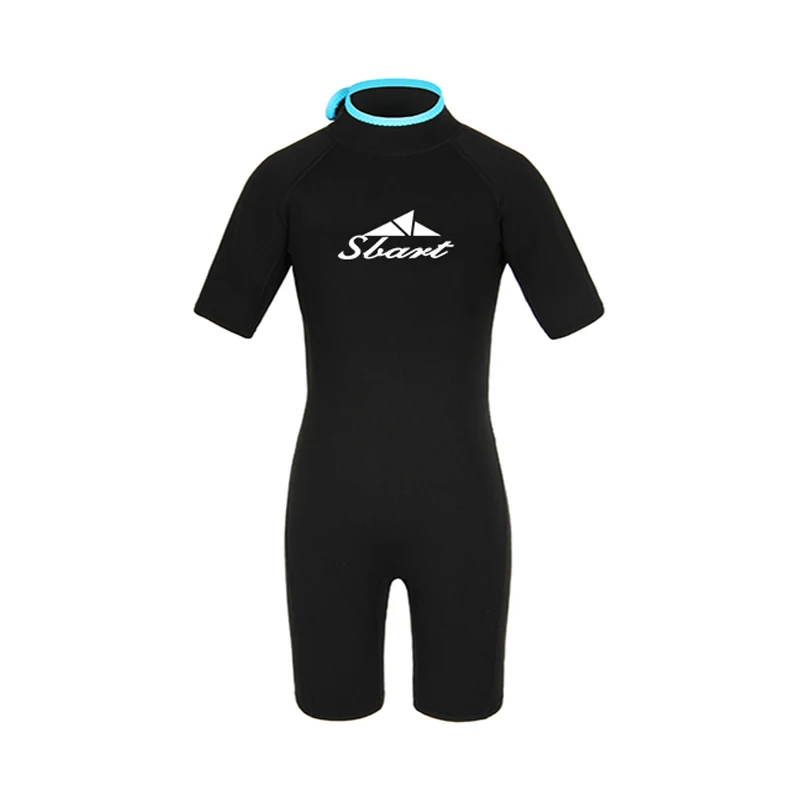 

Toddler Children Youth Shorty Kid's Wetsuit Premium Neoprene 2mm Warm Swim Suit Back Zip One Piece Swimwear Spring Short Sleeve