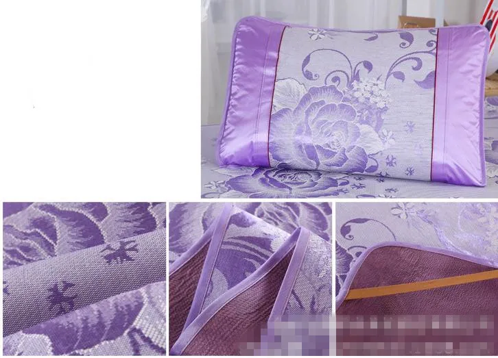 Домашний дышащий Шелковый матрас для кроватки, 2 шт., летний классный коврик с подушкой, Семейный комплект постельного белья