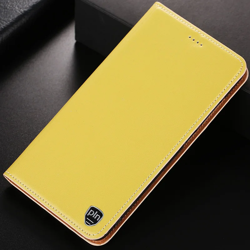 Для LG Google Nexus 5 D820 D821 E980 4,9" чехол из высококачественной натуральной кожи с откидной крышкой и подставкой Чехол для мобильного телефона+ Бесплатный подарок - Цвет: Lemon