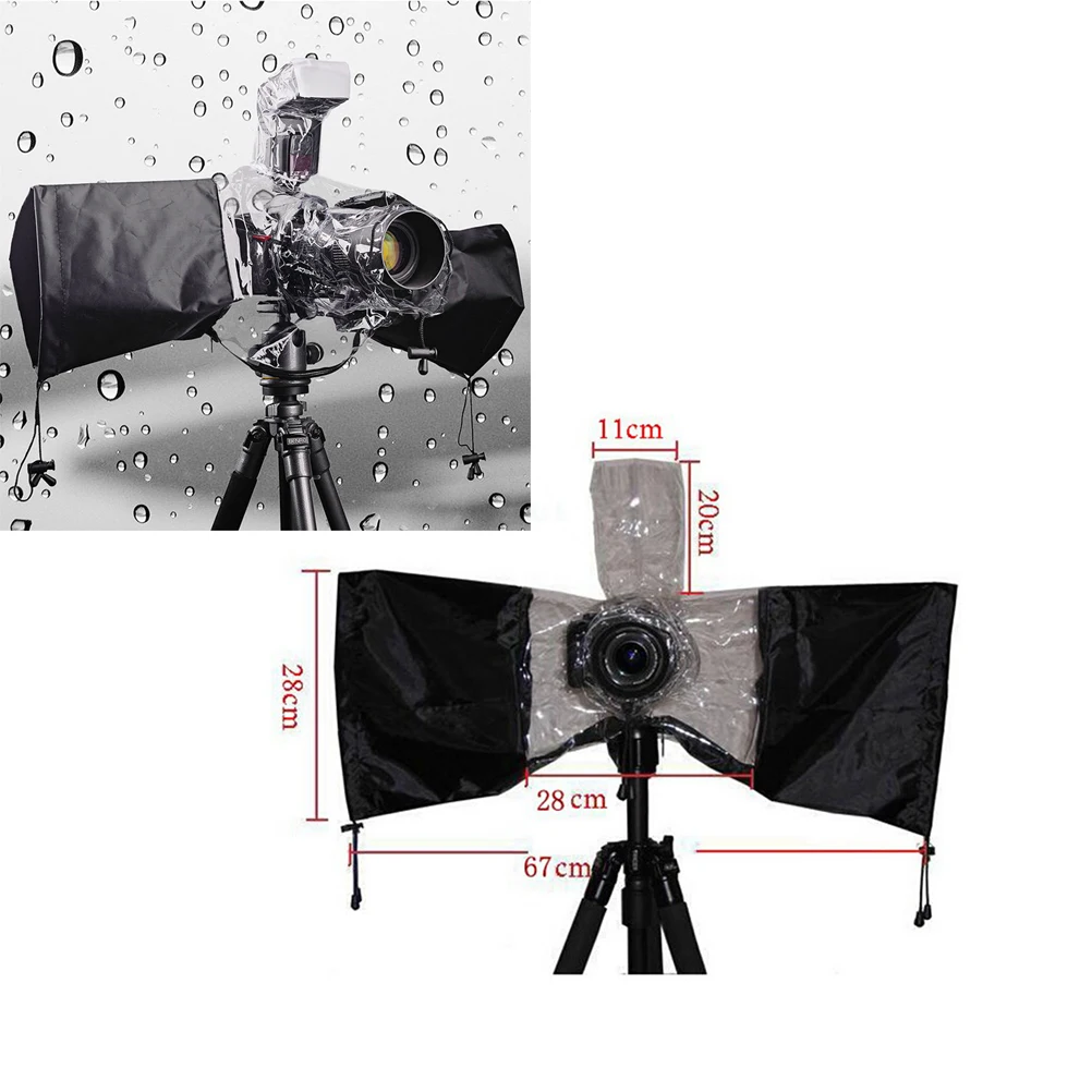

Waterproof Camera Protector Cover Anti-Dust Rain Water Case Camera Rain Cover Raincoat Transparent Black for Canon EOS 7D 60D
