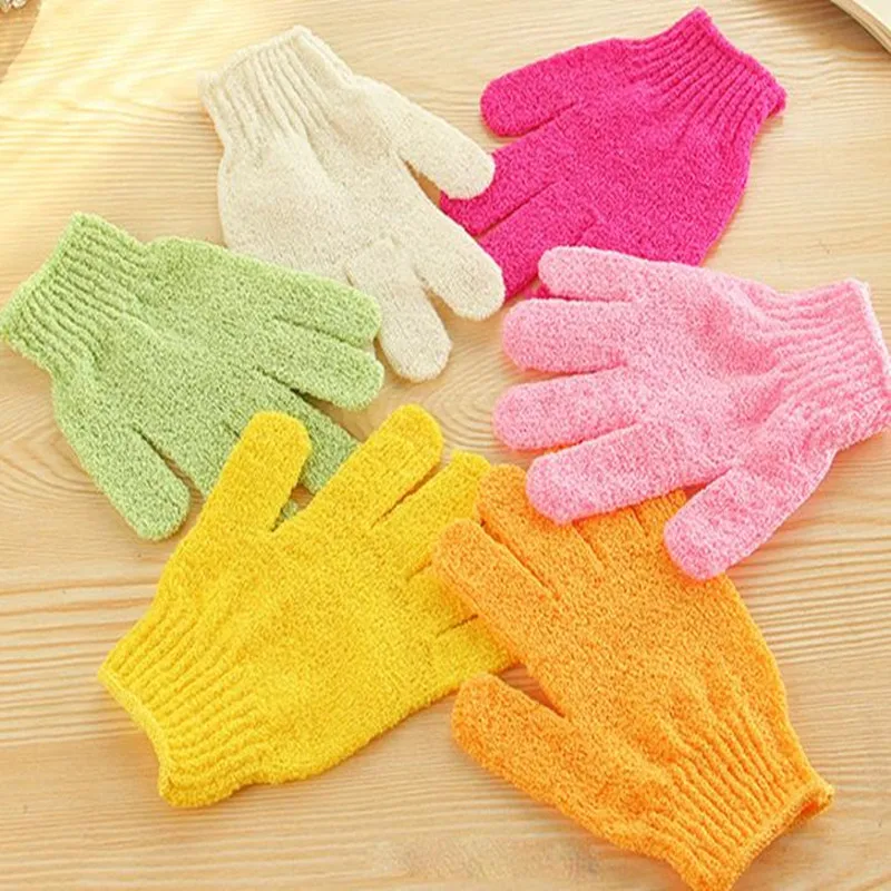 2PCS Shower Bath Gloves Exfoliating Gloves Wash Skin Scrub Glove Spa