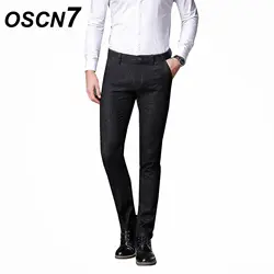 OSCN7 модные Бизнес Брюки Для мужчин плюс Размеры стрейч Повседневное Для мужчин s брюки офис носить Формальные Брюки Для мужчин 611