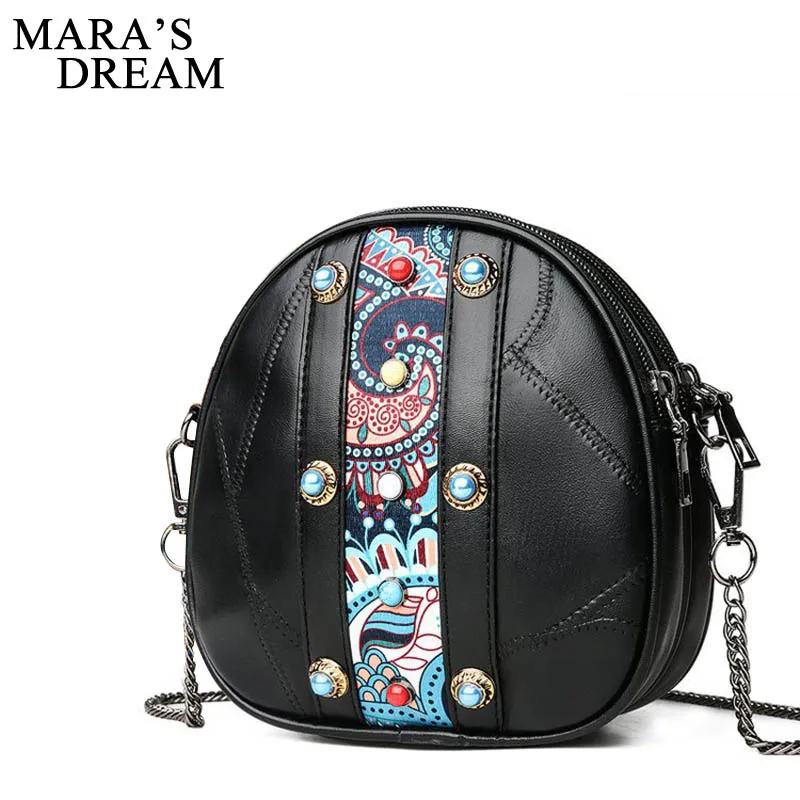 

Mara's Dream Fashion Rivets Women's Bags Luxury Handbags Genuine Leather Women Messenger Bag For Girls Crossbody Bags Females