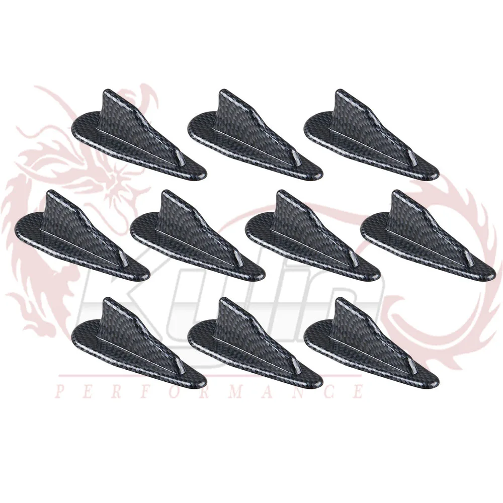 

10pcs/Set EVO-Style Rear Roof Shark Fins Spoiler Wing Trunk Kit Carbon/Black For Auto SUV Jeep OT166-1x10