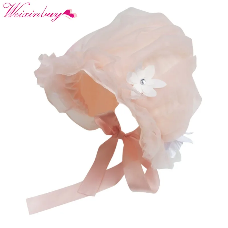 Newborn Baby Caps Girl Hat Mesh Flowers Cute Baby Hat Fashion Flowers