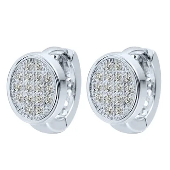 1Pair New Fashion Gold Silver Plated Round Earring For Women Wedding Earrings Jewelry Best Gifts Brincos Bijoux A1337