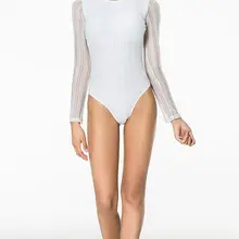 С длинным рукавом Купальники быстрой сухой купальник Для женщин на задней части туфлей из жаккардовой ткани пляжная одежда