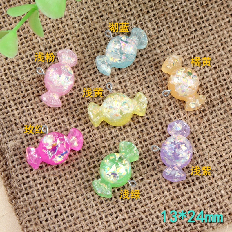 

10pcs 24X13MM Mix DIY Resin sweet sugar candy charms fake food kawaii cabochon sticker craft jewelry making ornament decoration