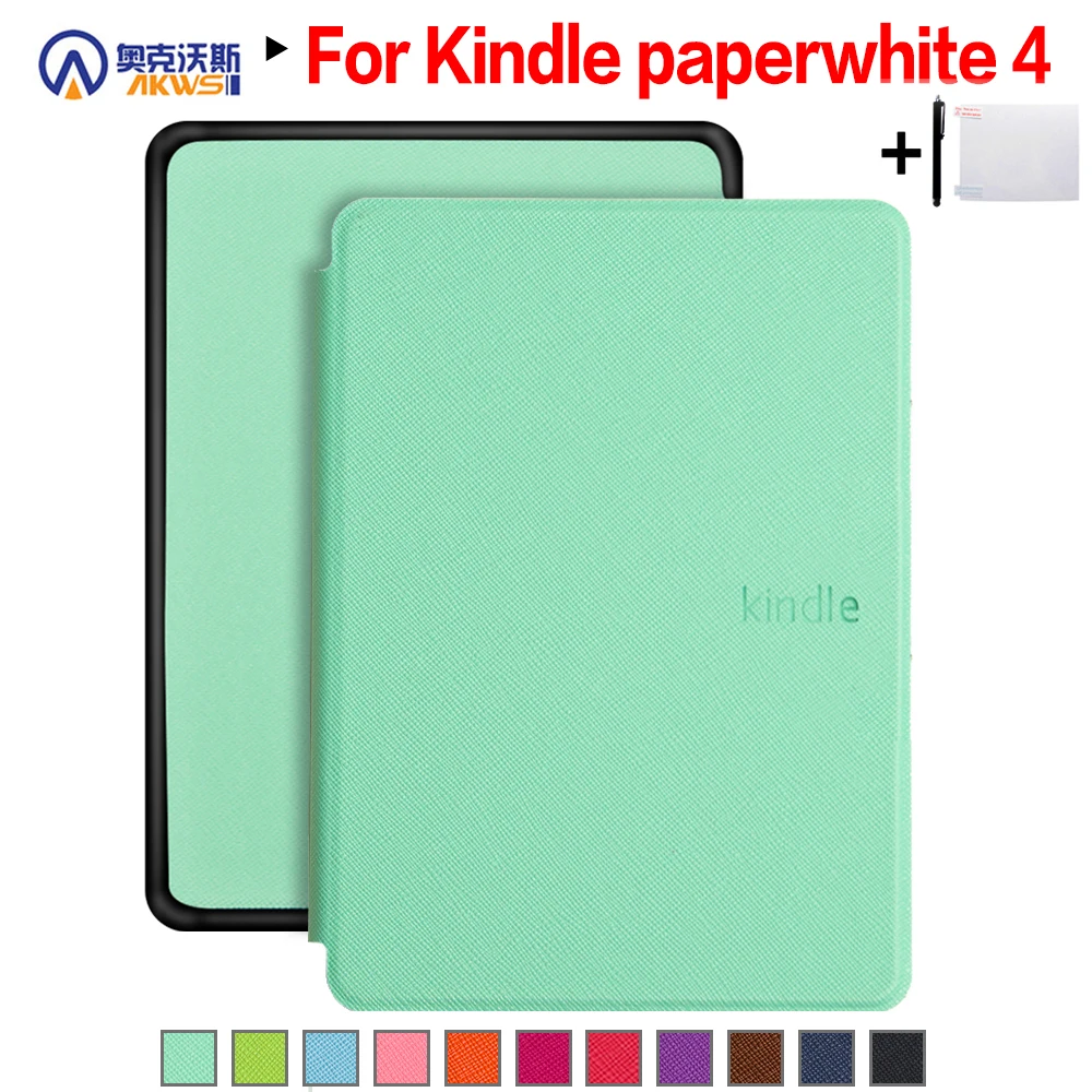 

Walkers Thin Smart Cover Case Stand Cover for Amazon Kindle Paperwhite 4 (2018 New Model)+Stylus+Film