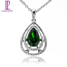 LP алмаз-ювелирные изделия драгоценный камень Твердые 18 к белое золото натуральный 1.44ct хром Подвеска из диопсида мелкозернистый камень ювелирные изделия для подарка