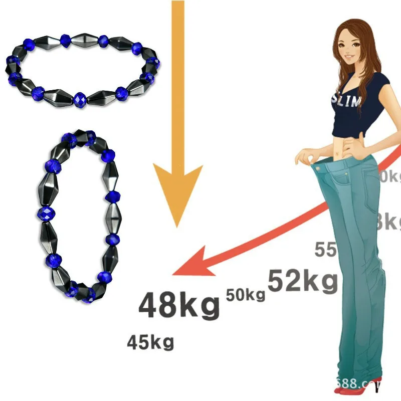 

Wukaka Magnetic Slimming Bracelets Hematite Health Magnet Lose Weight Bracelet for woman man