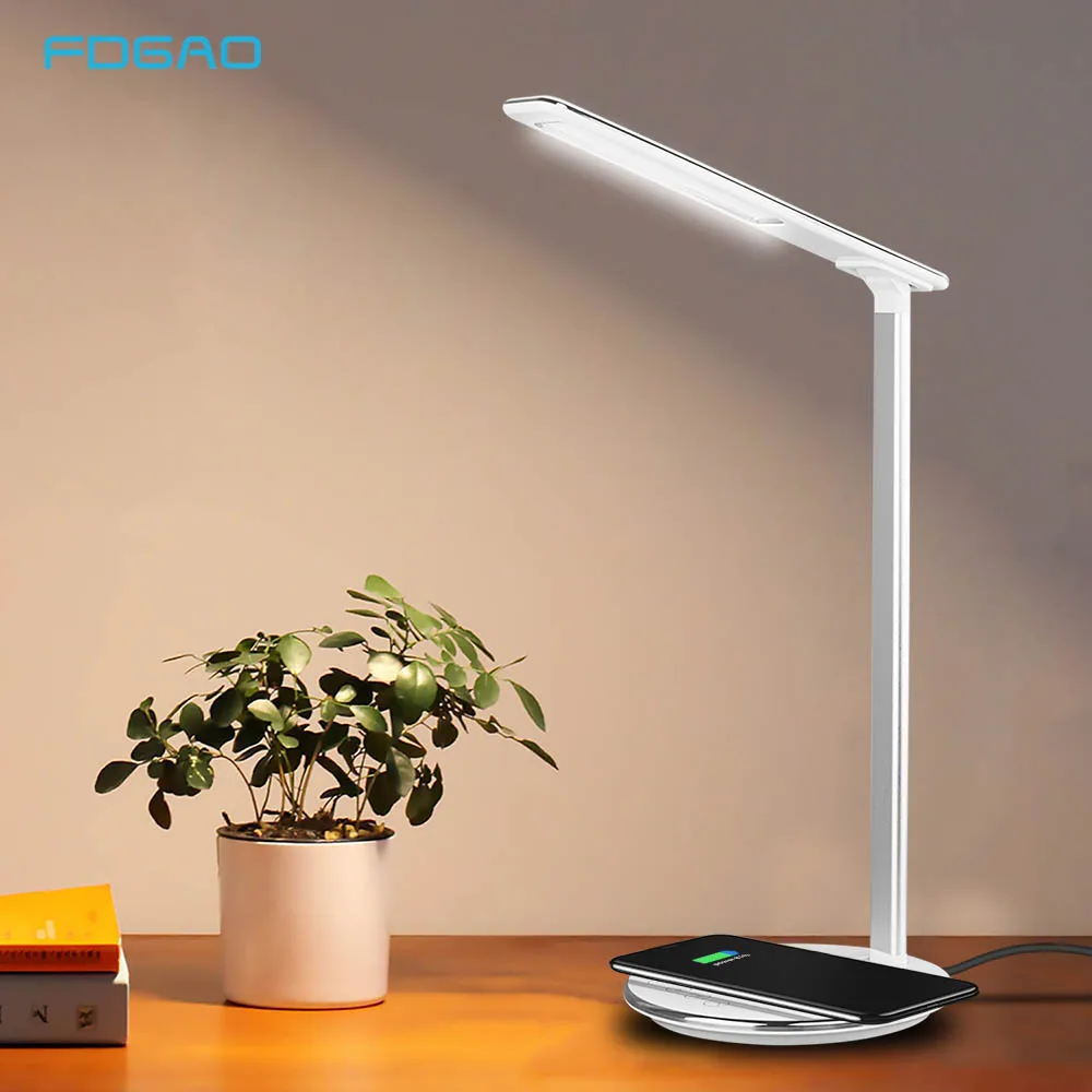 

FDGAO Foldable Portable LED Desk Lamp Night Light Qi Wireless Fast Charger USB Charging For iPhone XS XR X 8 Samsung S10 S9 S8