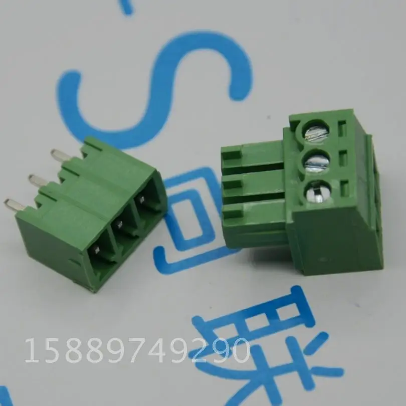 

Green terminal 3 maneira / pin Pitch 3.81 mm Screw Terminal Block conector tipo verde 15EDG-3.81MM Male + female