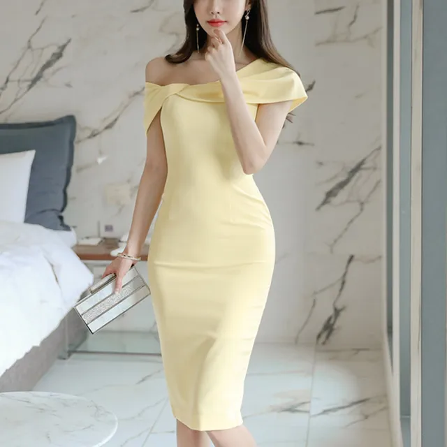 yellow work dress