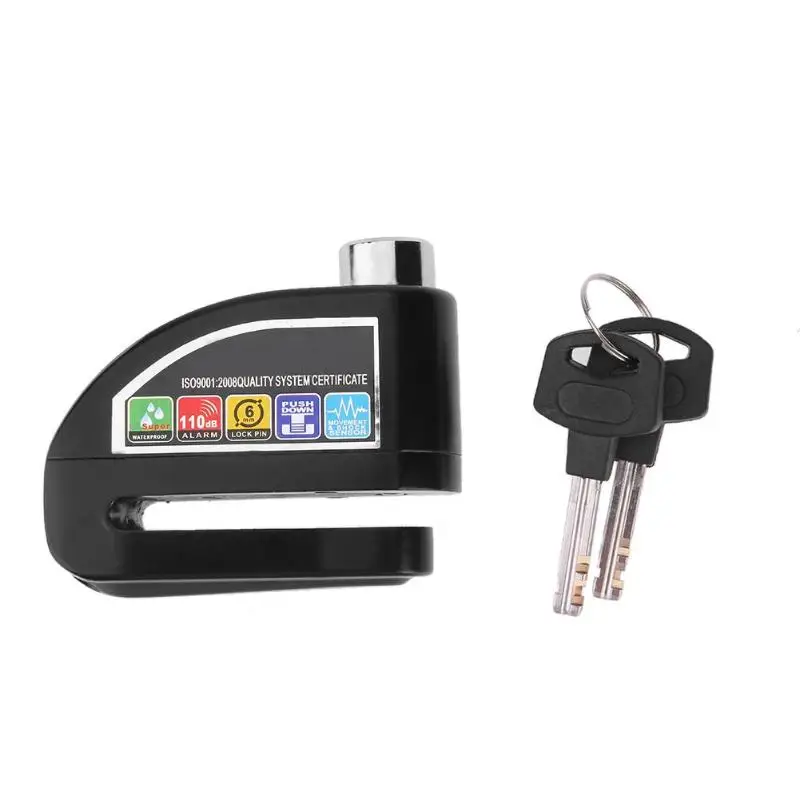 1 шт. Anti-theft колеса тормозной диск замок с охранной сигнализации для Мотоцикл Велосипед Анти-сигнализация колеса дисковые тормоза замок безопасности