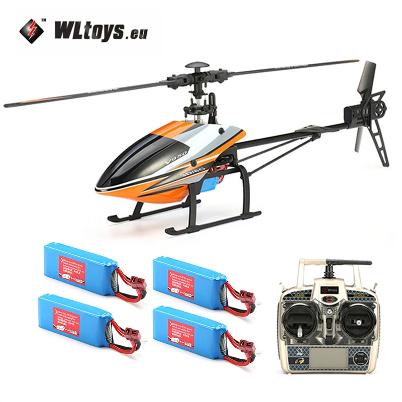 

WLtoys V950 2.4G 6CH 3D6G System Brushless Flybarless RC Helicopter RTF With 4PCS 11.1V 1500MAH Lipo Battery