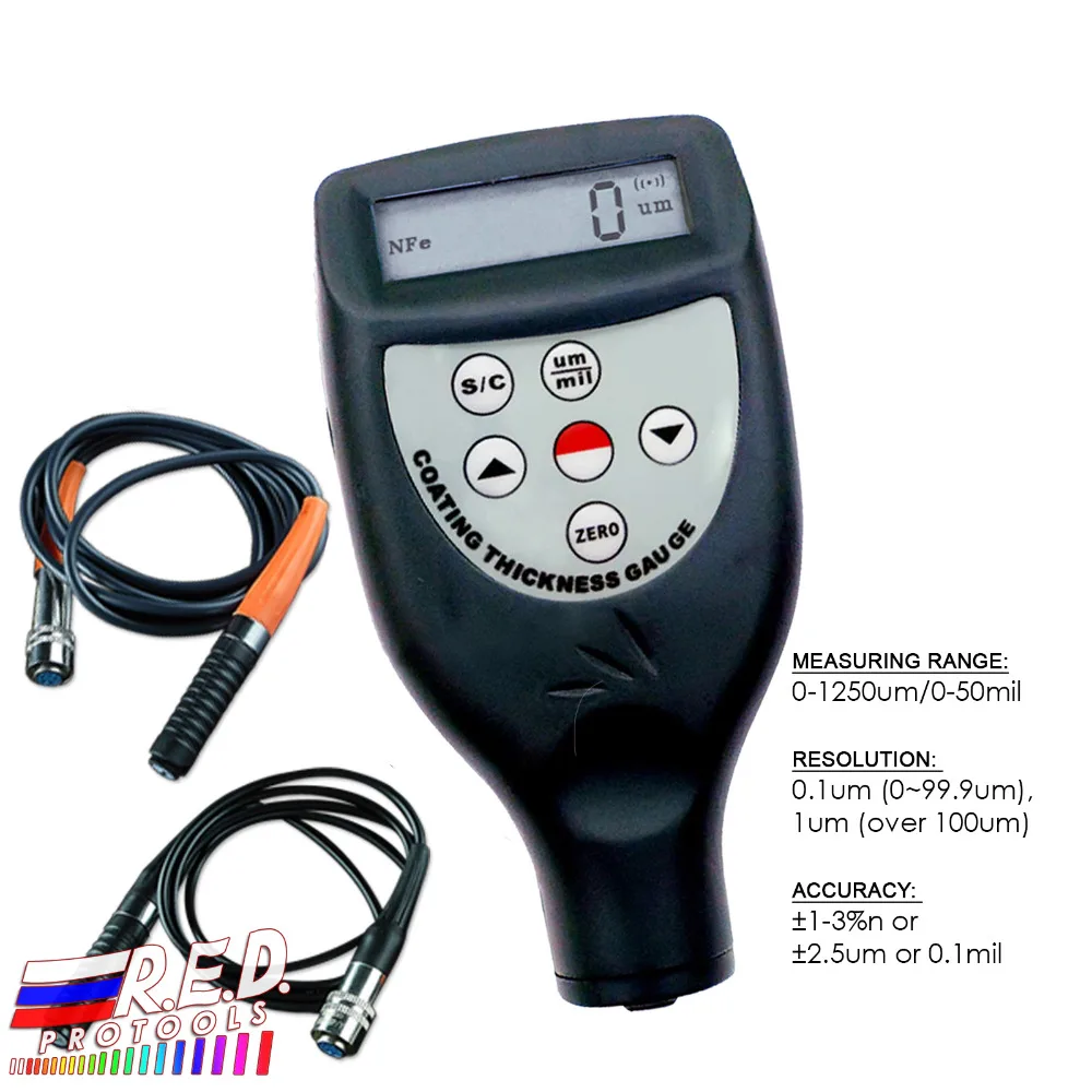 Handheld Digital Paint Coating Thickness Meter Gauge 0 1250um/0 50mil