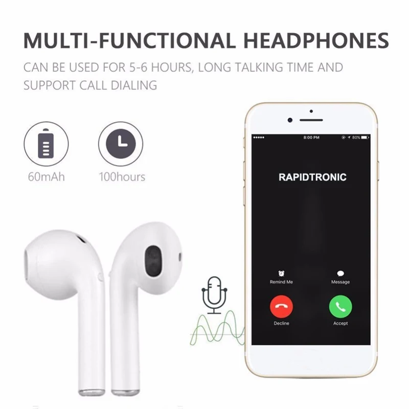 Hot Sale IFANS I9 Bluetooth Mini Double ear Earbuds Earphone Wireless Air Headsets pods with mic for IPhone 8 7 Plus 6s Android