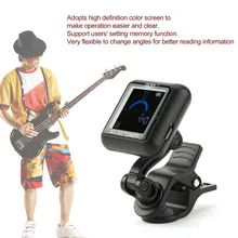 TSAI AT-102 Rechargeable Electronic Tuner Rotatable Clip-on Guitar Tuner with Colored Screen Display for Chromatic Guitar